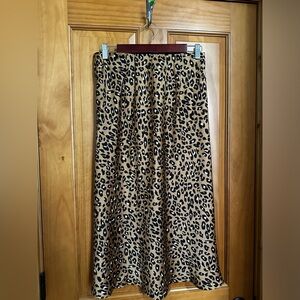 Nasty Gal: Satin Leopard Print Midi Skirt